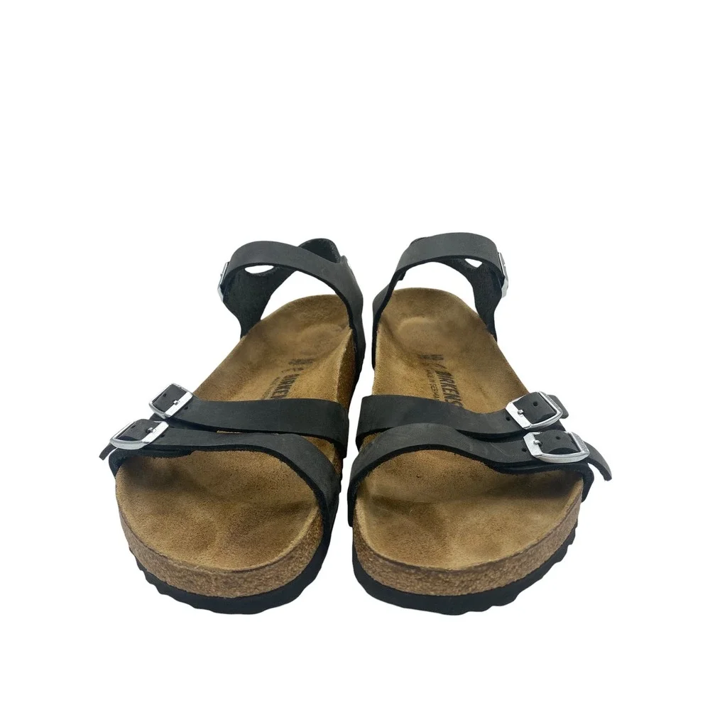 Birkenstock Kumba Black Oiled Leather Strappy Sandals 40 US Women 9-9.5